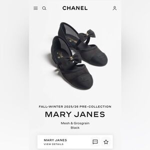CHANEL Black Mary Janes Flats